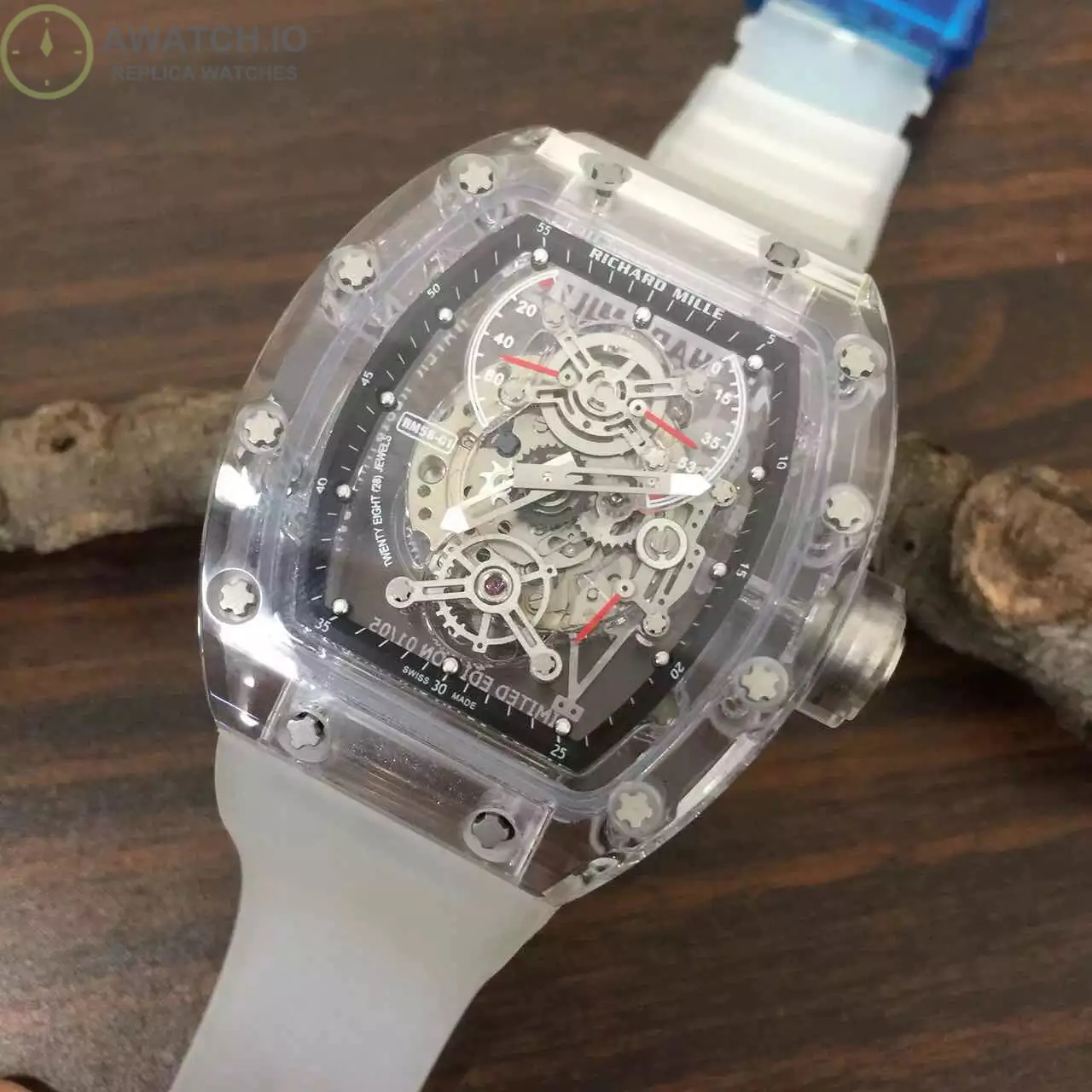 Replica Richard Mille RM056 02 Shappire Black Skeleton Dial