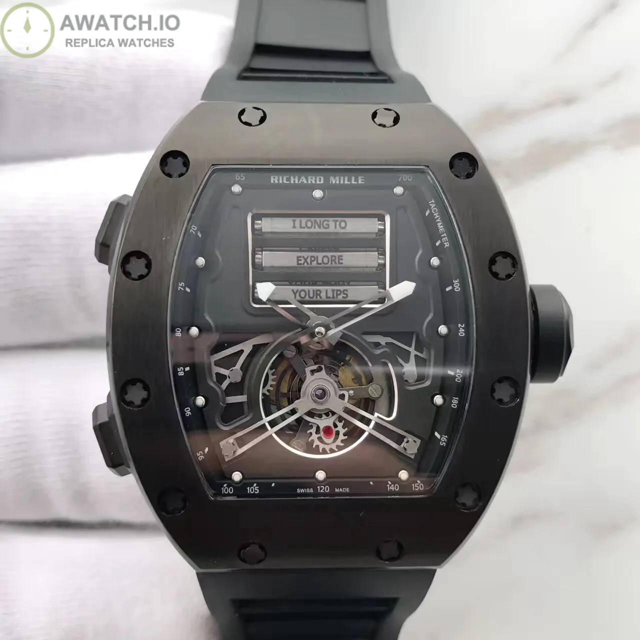 Replica Richard Mille RM69 Erotic Tourbillon KV Black Titanium